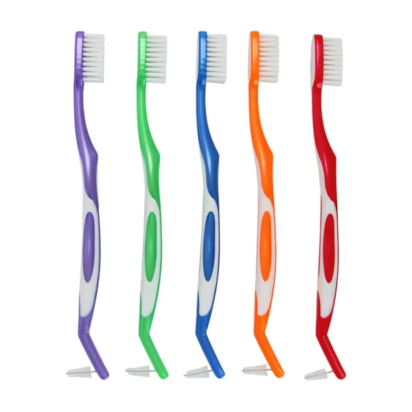 OB002-3 2 in 1 Dual Head Dental Orthodontic Toothbrush + Interdental Brush — product view