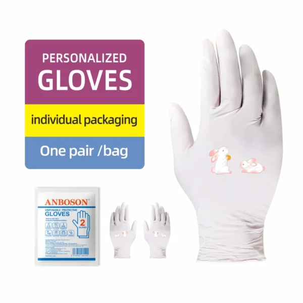 ABC-NIT01-3 5 mil White Textured Nitrile Gloves