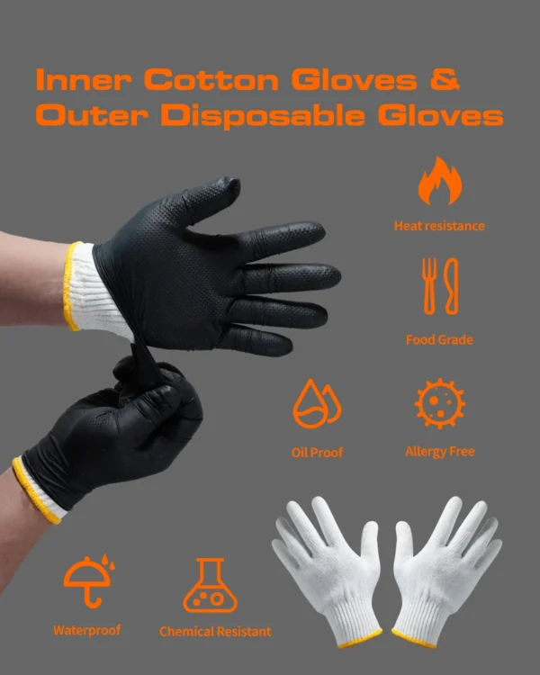 H407a6d6dc1364973a5213df75bf9a68en.webp ABC-DG01-B Heat-Resistant BBQ Nitrile Gloves with Cotton Lining
