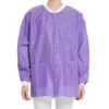 Dental Lab Disposable Jacket Coat, Isolation Gown with Kitted Cuffs and - view 2 PB016-10 Disposable Dental Isolation Gown with Knitted Cuffs — detail view 2