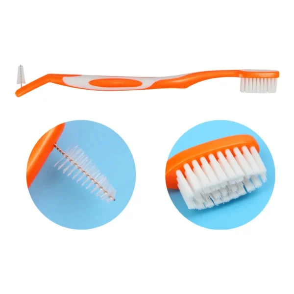 OB002-3 2 in 1 Dual Head Dental Orthodontic Toothbrush + Interdental Brush — detail view 3