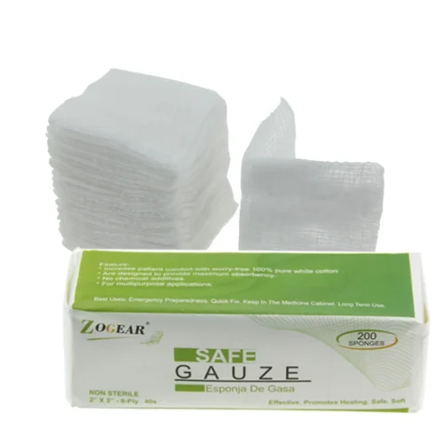 H5d46e803332d419a9617dd78c0498635o.webp CW004 2'' X2'',8-ply Disposable Medical Cotton Filled Dental Gauze Sponge
