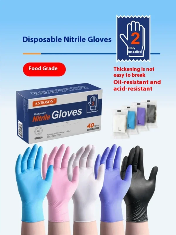 40Pack 40-Pack Disposable Nitrile Safety Gloves