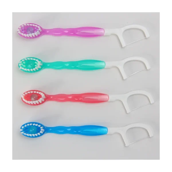 Explosive Popping Bead Multi Functional Disposable Travel Clean - view 3 TC0030 Popping-Bead Travel Toothbrush with Dental Floss Pick — detail view 3