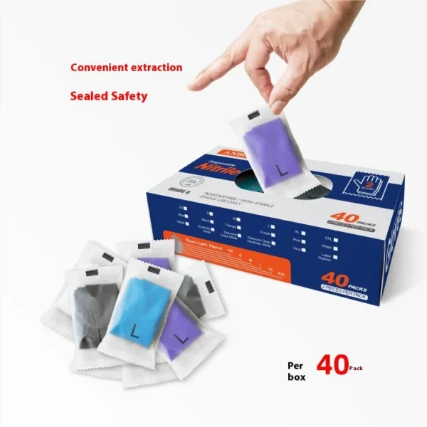 40Pack 40-Pack Disposable Nitrile Safety Gloves
