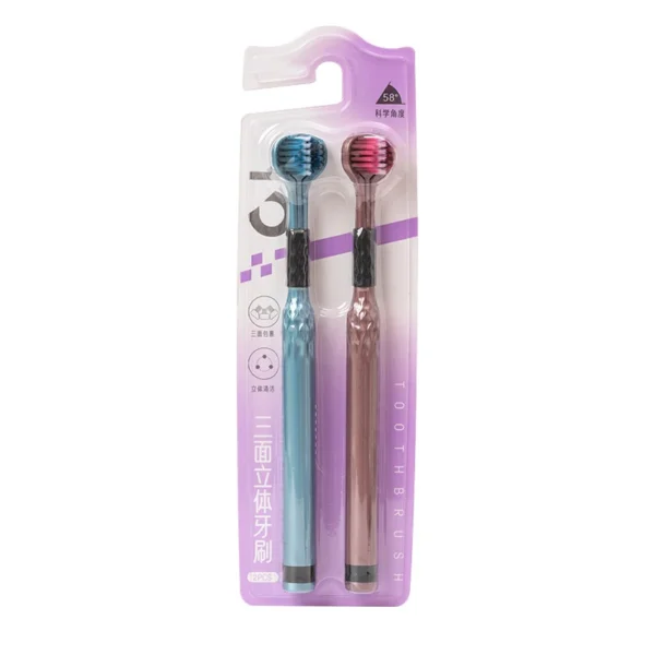 3 Headed Cleaning Soft Dental Toothbrush,3 Sided Daily Toothbrush TB0020 3 Headed Cleaning Soft Dental Toothbrush, 3 Sided Daily Toothbrush — product view