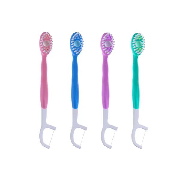 Explosive Popping Bead Multi Functional Disposable Travel Clean - view 2 TC0030 Popping-Bead Travel Toothbrush with Dental Floss Pick — detail view 2