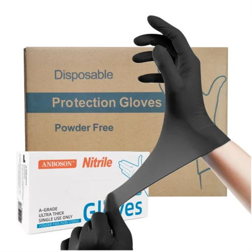 1600666485493 100-Piece Black Disposable Dental Nitrile Gloves