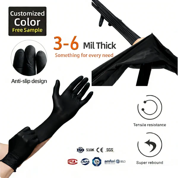 ABC-DG01-11 Non-Sterile Textured Disposable Nitrile Gloves