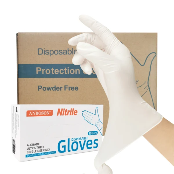 Hceb3537dc1d54704b3255b57d1fa0812f.webp ABC-NIT01-2 5 mil White Powder-Free Nitrile Gloves
