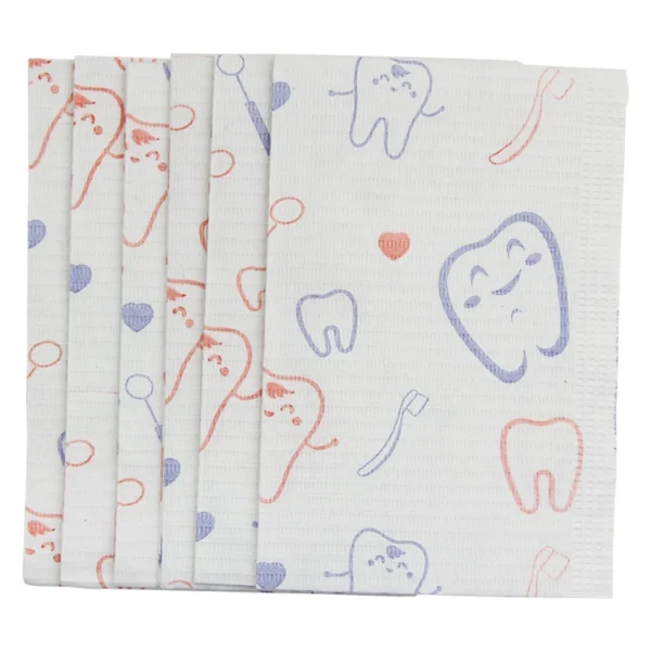 PB017P 2-Ply Paper + 1-Ply Film Printed Patient Dental Bib — product view