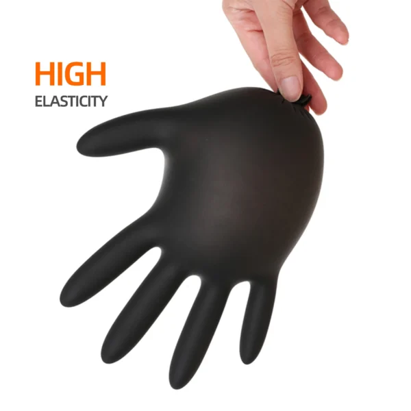 Hea70a6c1baa54a62b905b6c5fcd5f5d33.webp 1600666485493 100-Piece Black Disposable Dental Nitrile Gloves