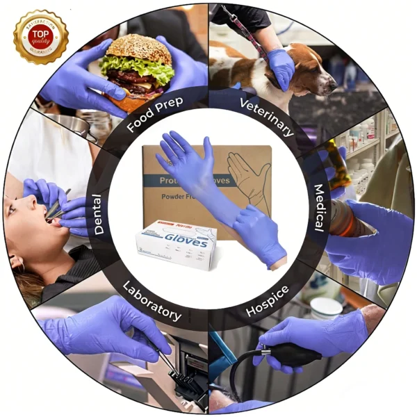 ABC-DG01-4 4–6 mil Ice Blue Disposable Nitrile Gloves